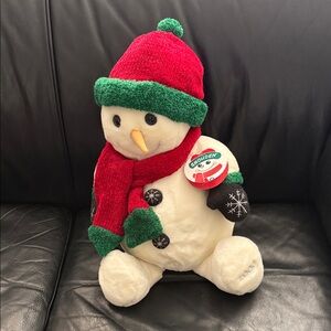 2000 Snowden Snowman Plush with Red and Green Hat